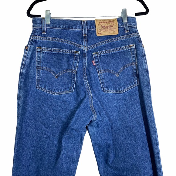 Levis Vintage 1999 550 Dark Wash High Waisted Straight Leg Sz 12 Reg - Picture 8 of 9